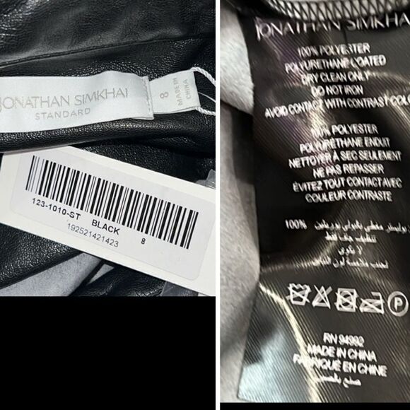 NWT Jonathan SIMKHAI Standard Hearst Faux Leather Midi Shirt Dress Black Size 8 - Picture 15 of 16